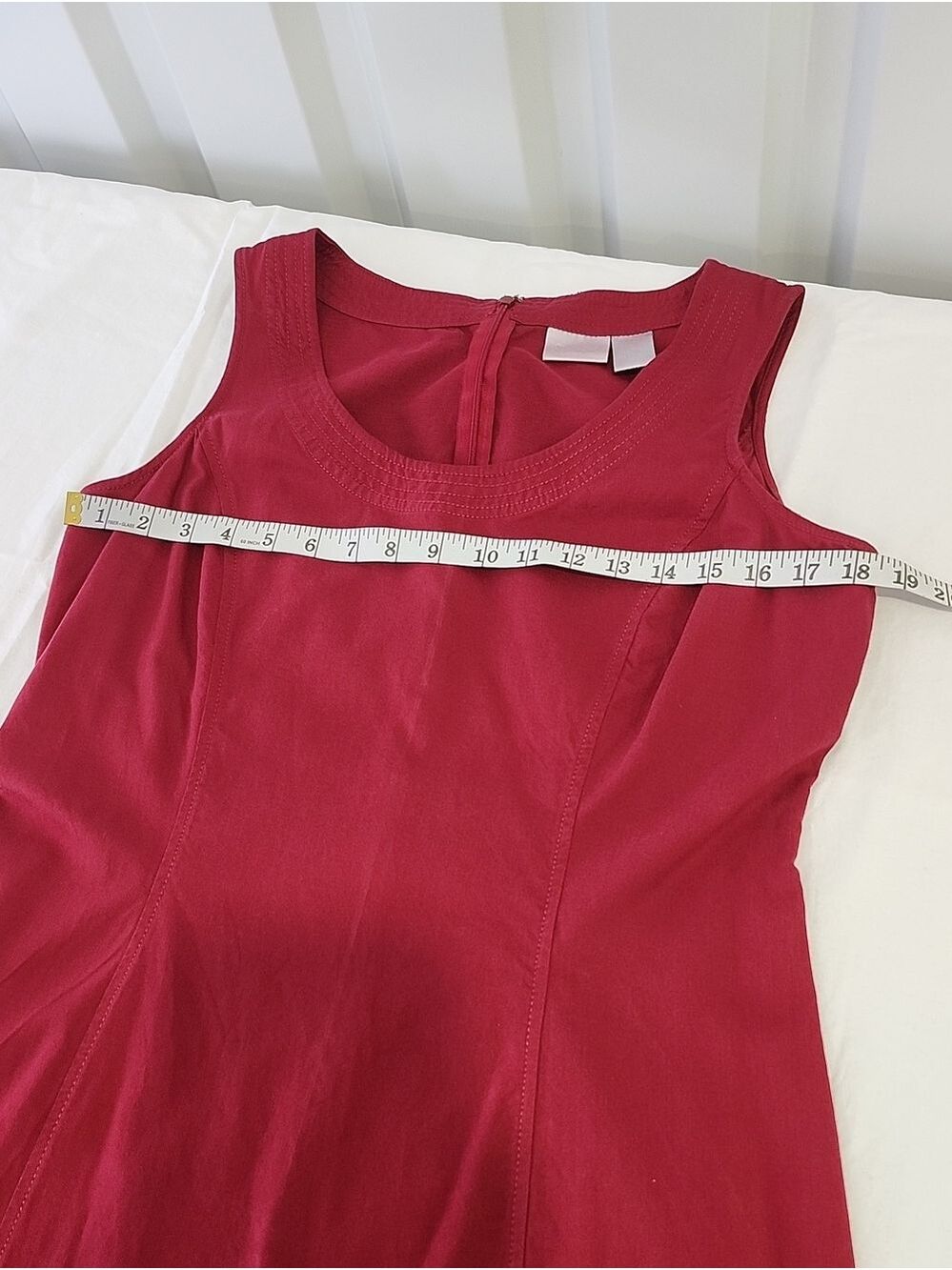 Spiegel Vintage Red Maxi Dress Sleeveless Fitted Mermaid Size 14 Cotton Tencel - Picture 6 of 8